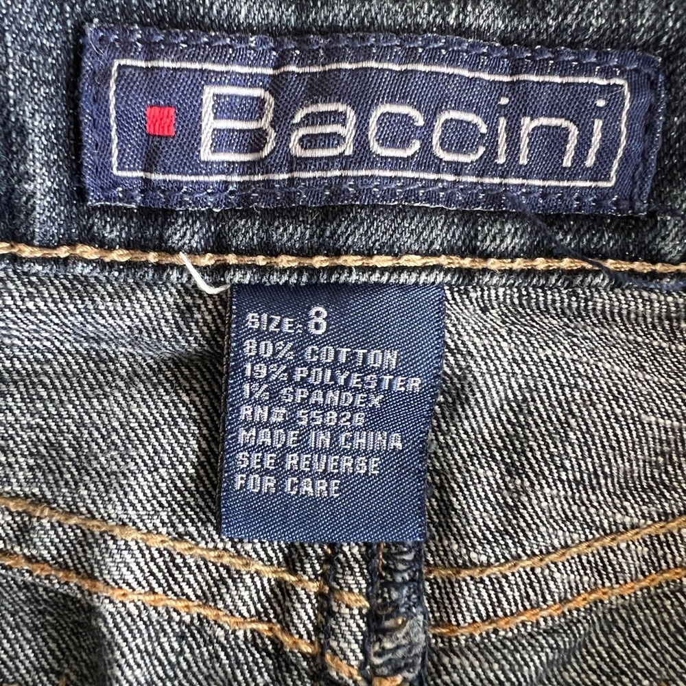 VTG Baccini 90s Y2K Denim Maxi Trumpet Flare Skirt 8 Boho Modest Western Fluted - Picture 4 of 12